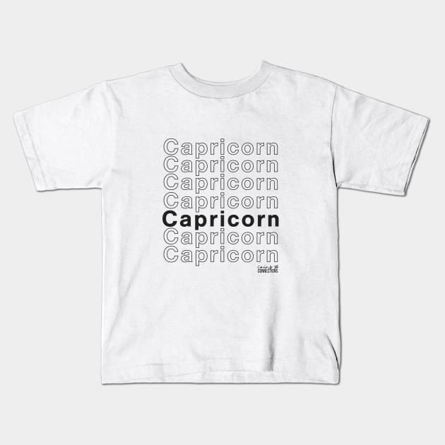 Capricorn Zodiac Birthday Kids T-Shirt by coinsandconnections
